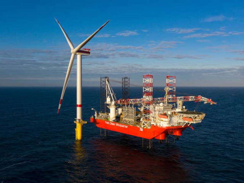 Alle Windkraftanlagen im Trianel Windpark Borkum II stehen