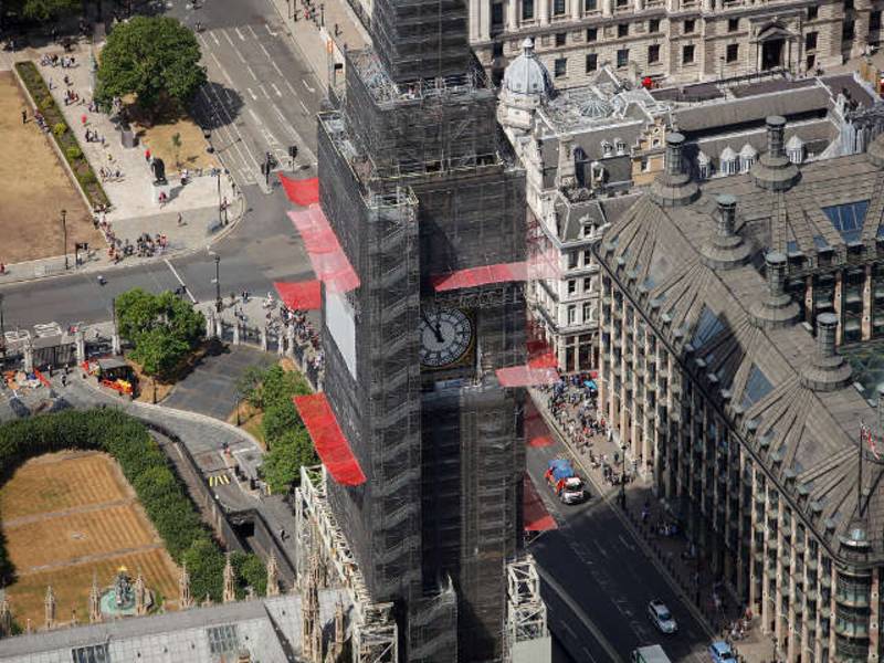 Einsatz von Layher Allround Lightweight für die Sanierung von „Big Ben“