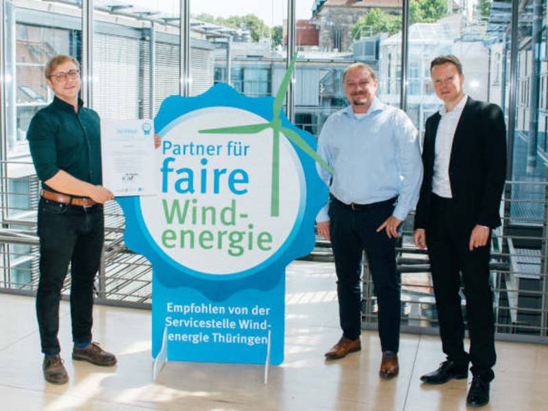 Trianel Energieprojekte mit Siegel in Thüringen ausgezeichnet